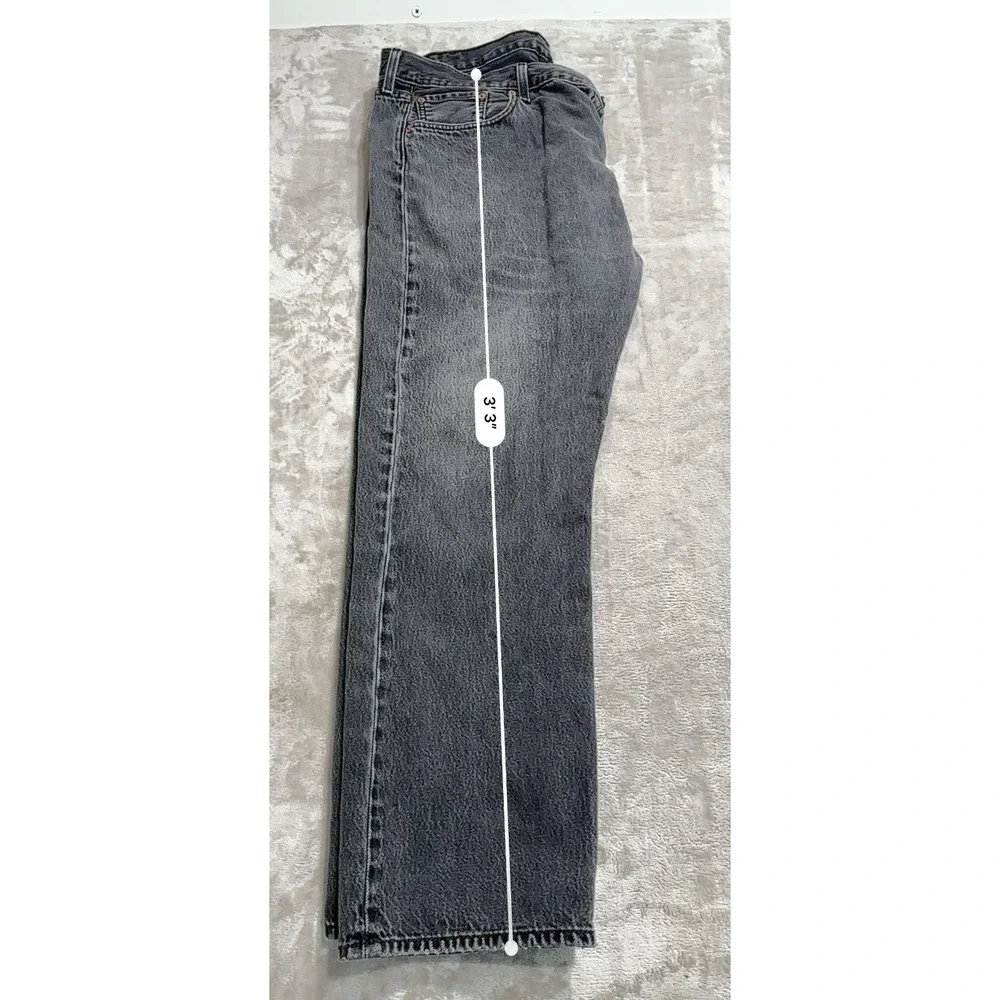 Levi's 501 Jeans Mens Size 42x30 Charcoal Gray Straight Leg Button Fly EUC